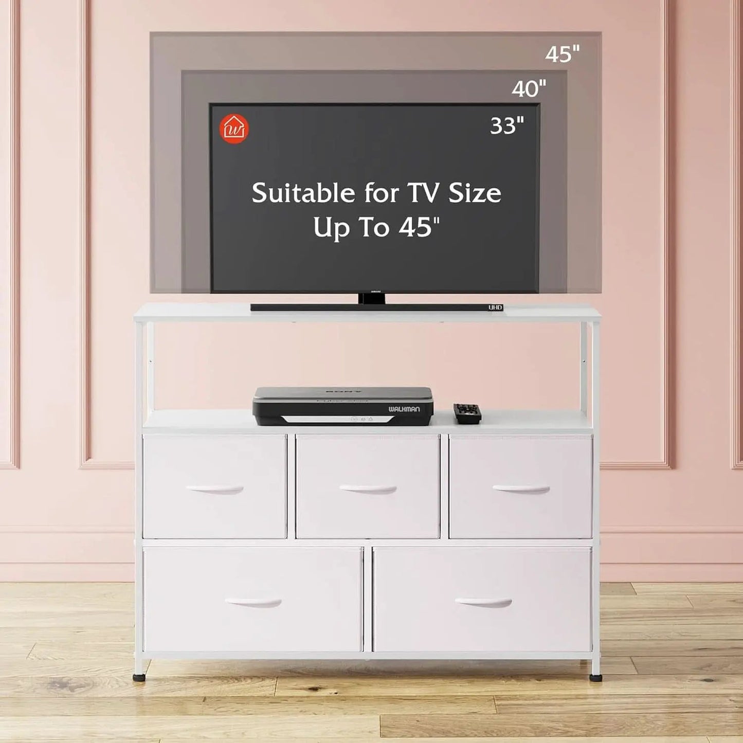 Dresser TV Stand 5 Drawers And Built In Charging Station from PriceLows™