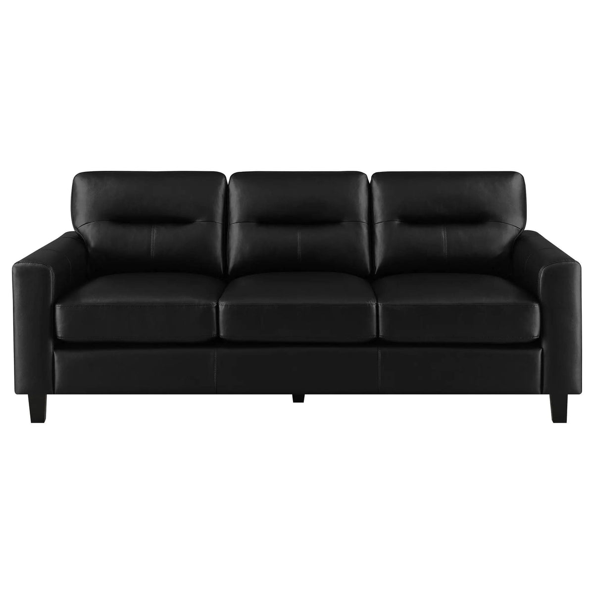 Scotland 2-piece Faux Leather Upholstered Sofa Set | 2-Piece Set | Faux Leather | Black