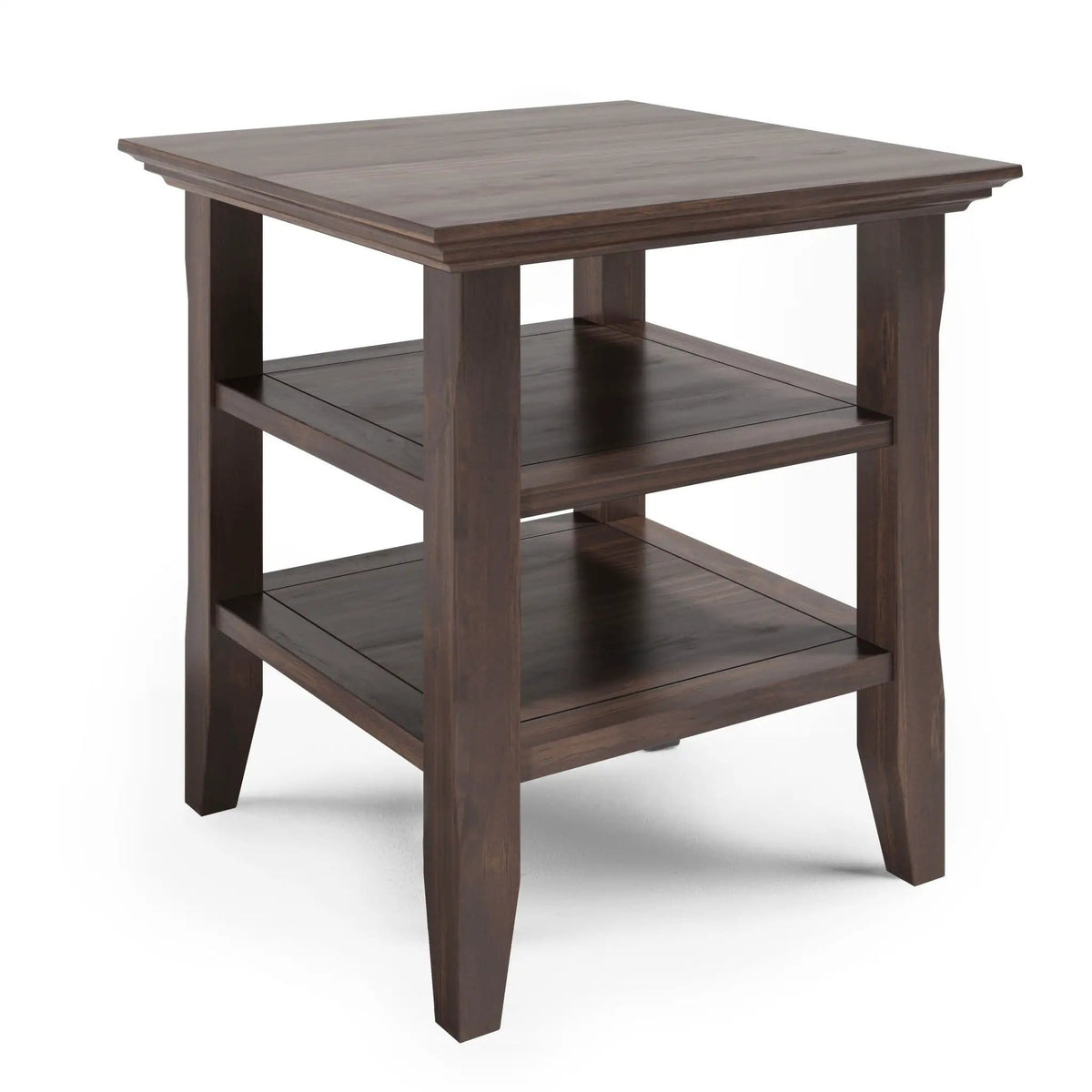 Acadian End Table | 19 x 19 x 20 in | Solid Wood & Walnut | Warm Walnut Brown