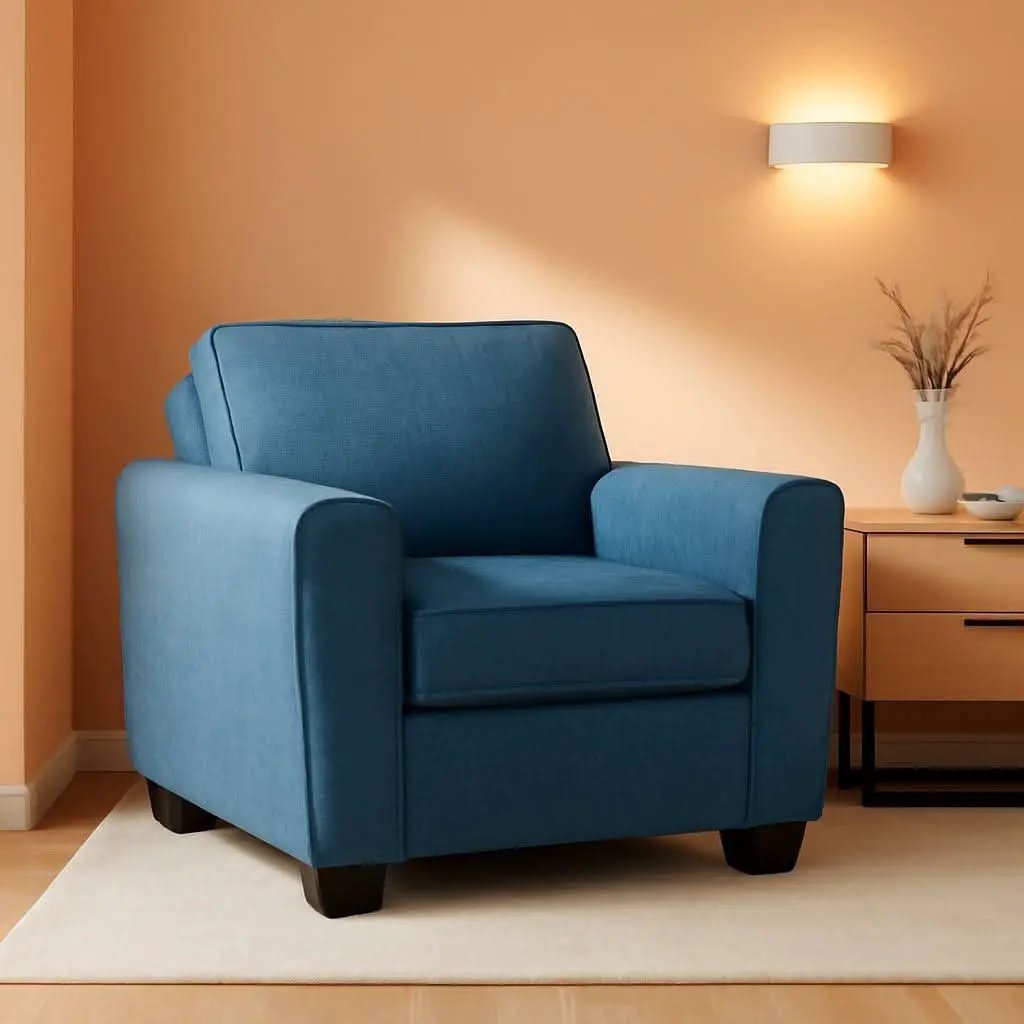 Modern Upholstered Accent Chair In Blue For Living Room from PriceLows™