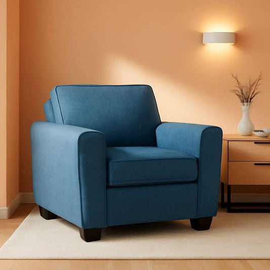 Modern Upholstered Accent Chair In Blue For Living Room from PriceLows™