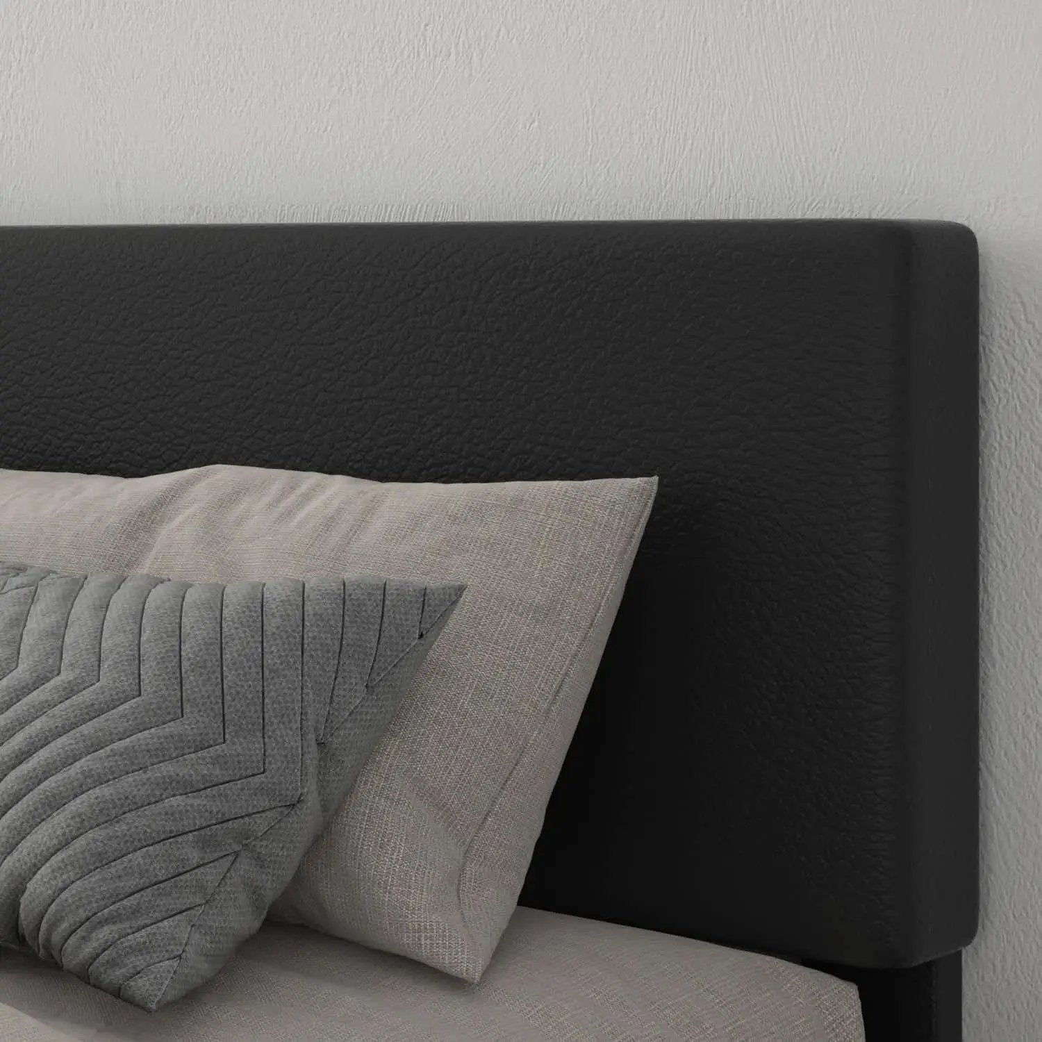 King Size Upholstered Platform Bed Frame With Adjustable Headboard from PriceLows™