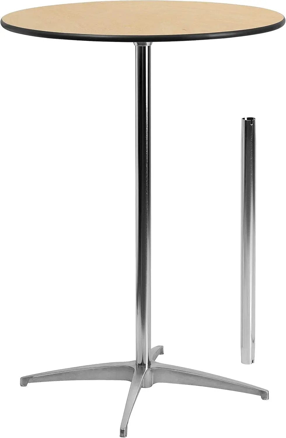 Natural Birch Wood Round Cocktail Table Adjustable from PriceLows™