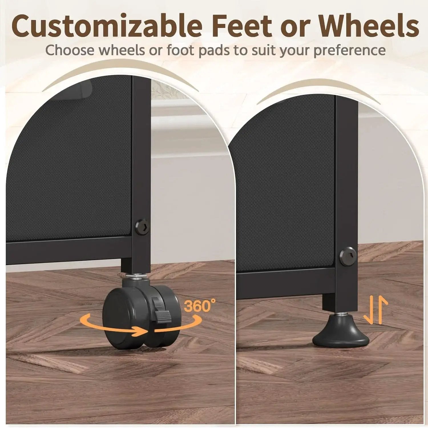 Black SlimStorage Narrow Five Drawer Dresser On Wheels from PriceLows™
