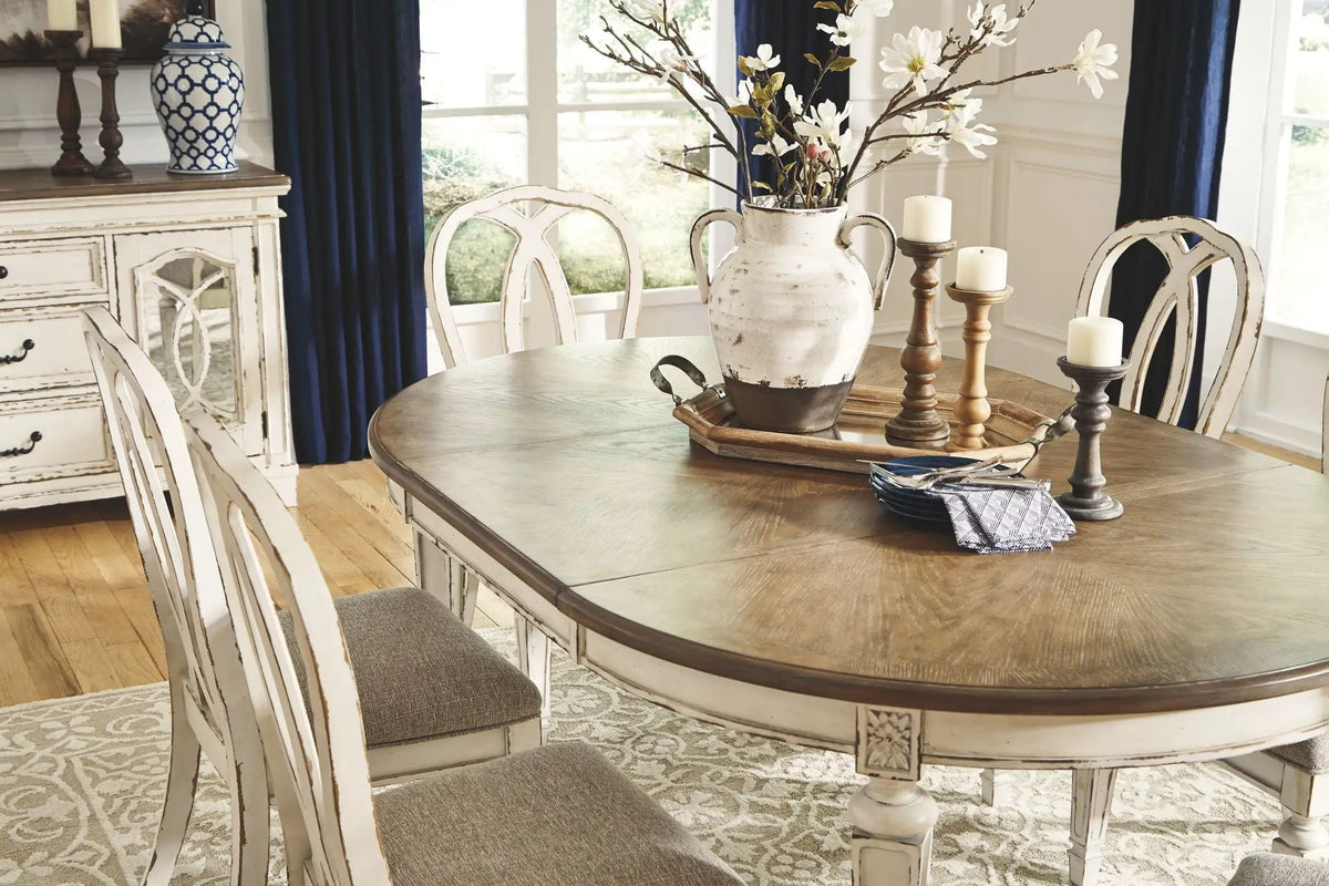 Realyn Oval Dining Table Set | 5-Piece | Traditional Cottage Design | Antiqued Two-Tone Finish