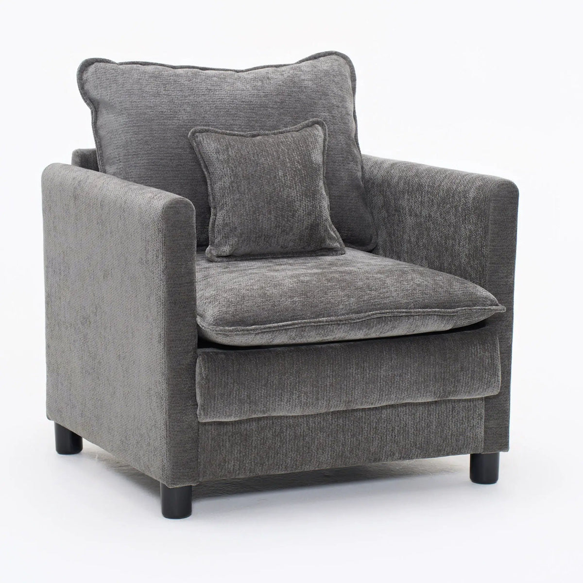 Modern Reading Armchair | Plush Seat Cushion | Padded Backrest