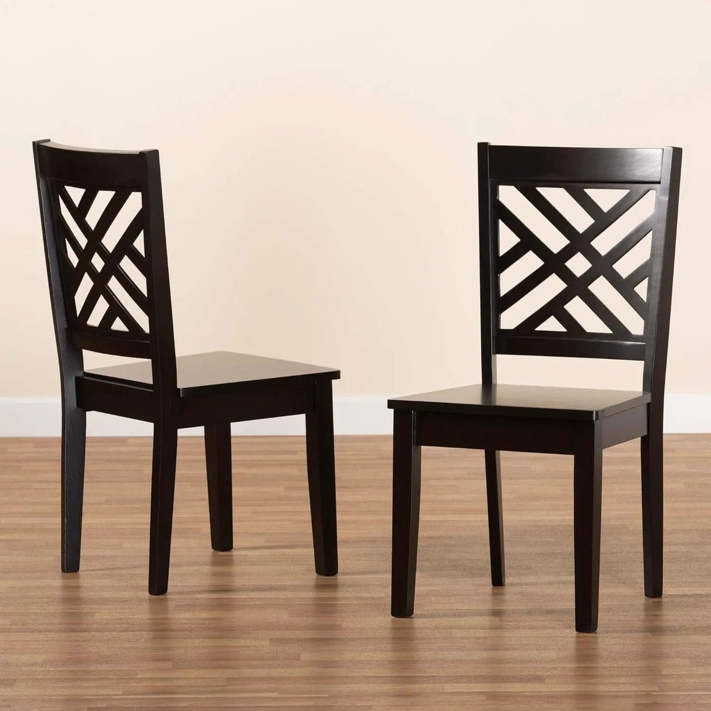 Caron Dark Brown Wood Dining Chairs Set Two Piece Collection from PriceLows™