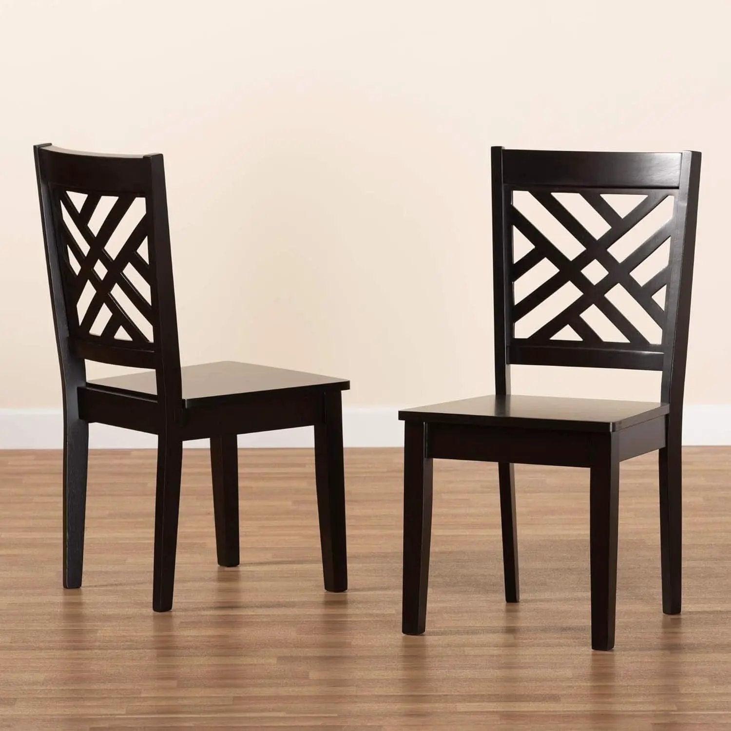 Caron Dark Brown Wood Dining Chairs Set Two Piece Collection from PriceLows™