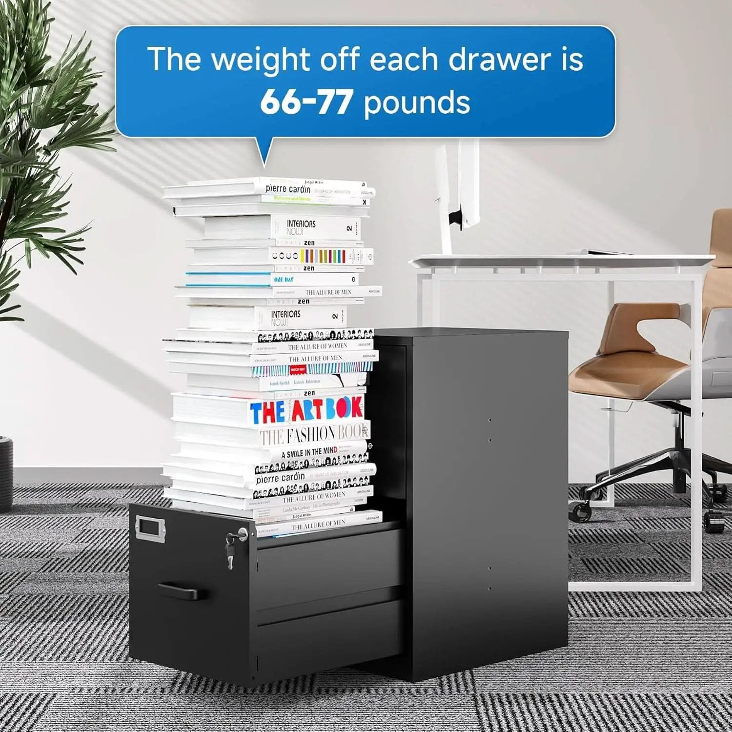 2 Drawer Locking Vertical File Cabinet For Letter Size Files Steel Office Storage from PriceLows™