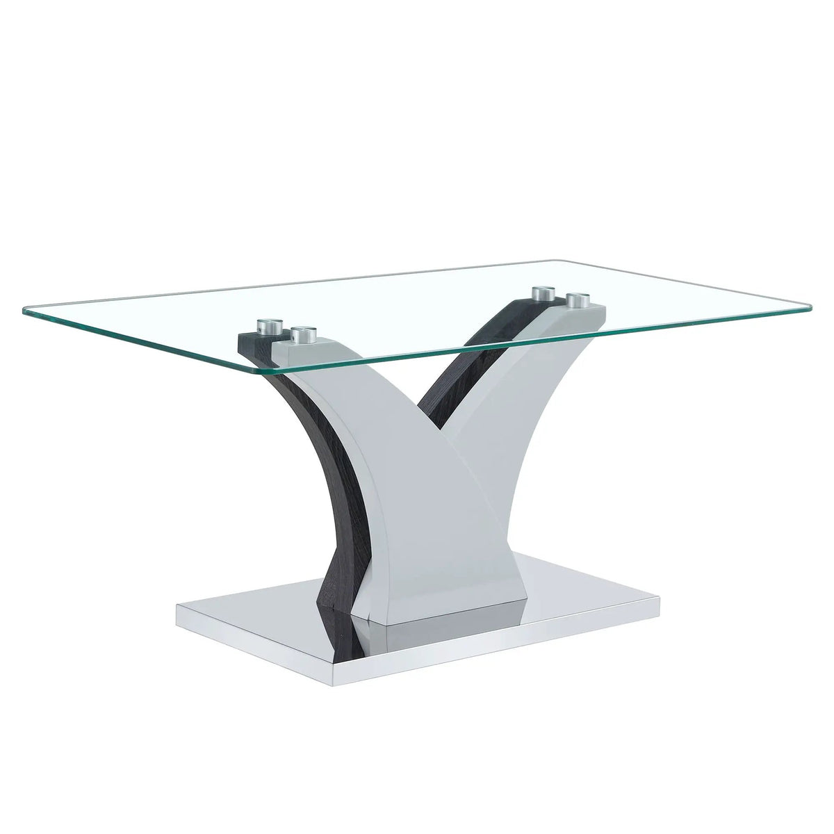 Rectangular Coffee Table | Tempered Glass Top | Artistic Legs | 39.4 X 21.6 In