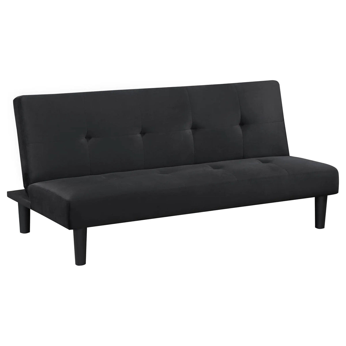 Stanford Upholstered Tufted Convertible Sofa Bed | 65.25 x 32.75 x 29.5 in | Fabric | Black
