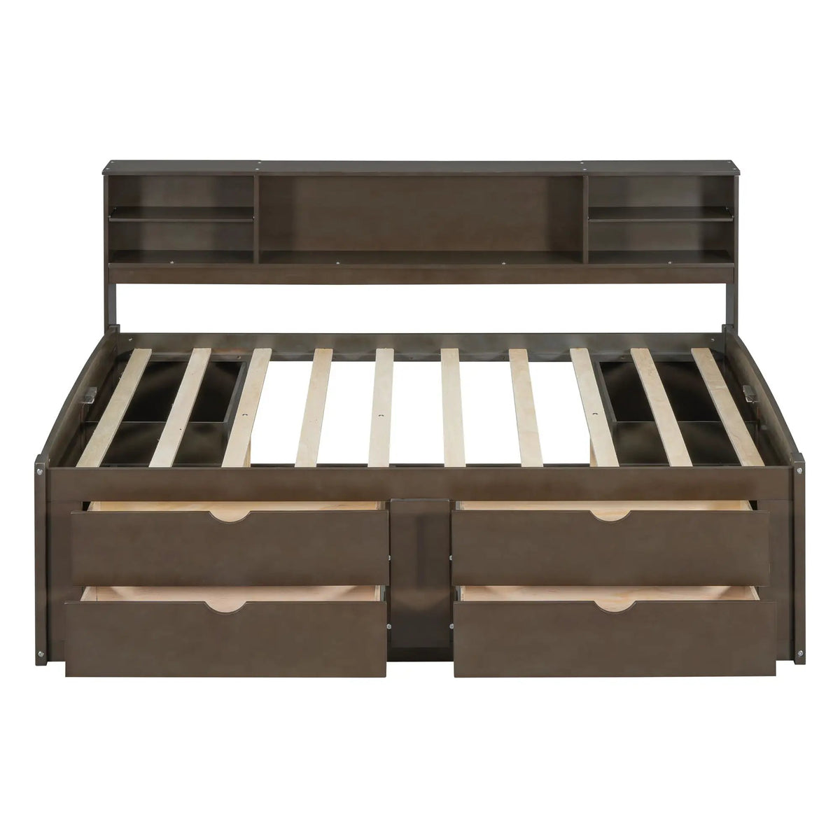 Daybed With Storage | 2 Bedside Cabinets | Upper Shelves | 4 Drawers
