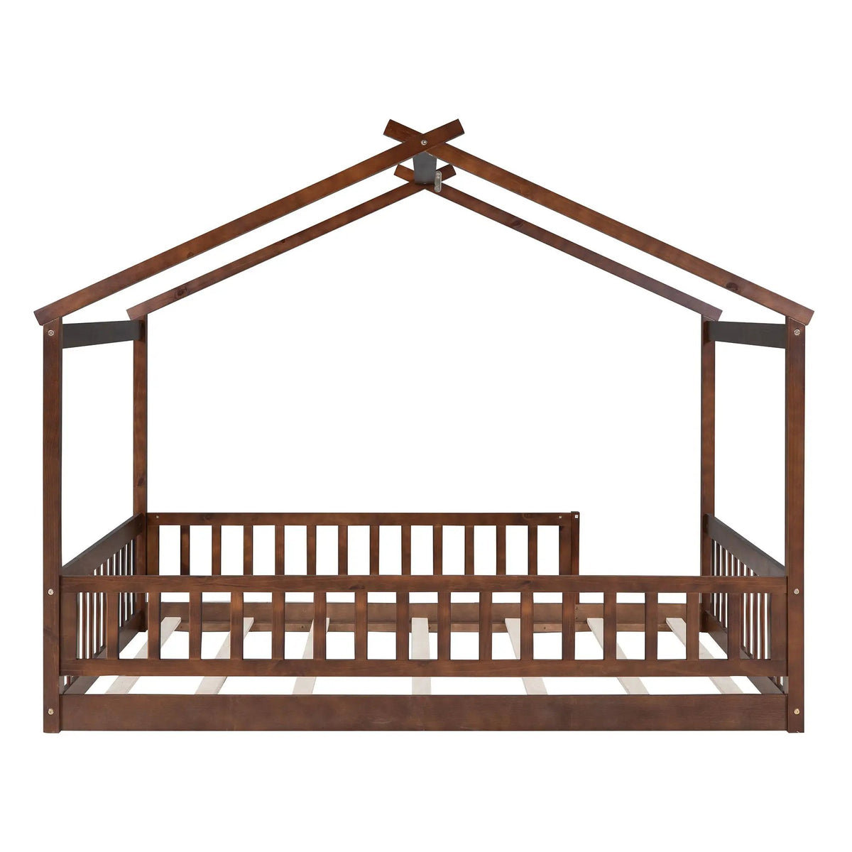 Kids Bed Frame | Playhouse Design | Roof And Fence | Toddler Size