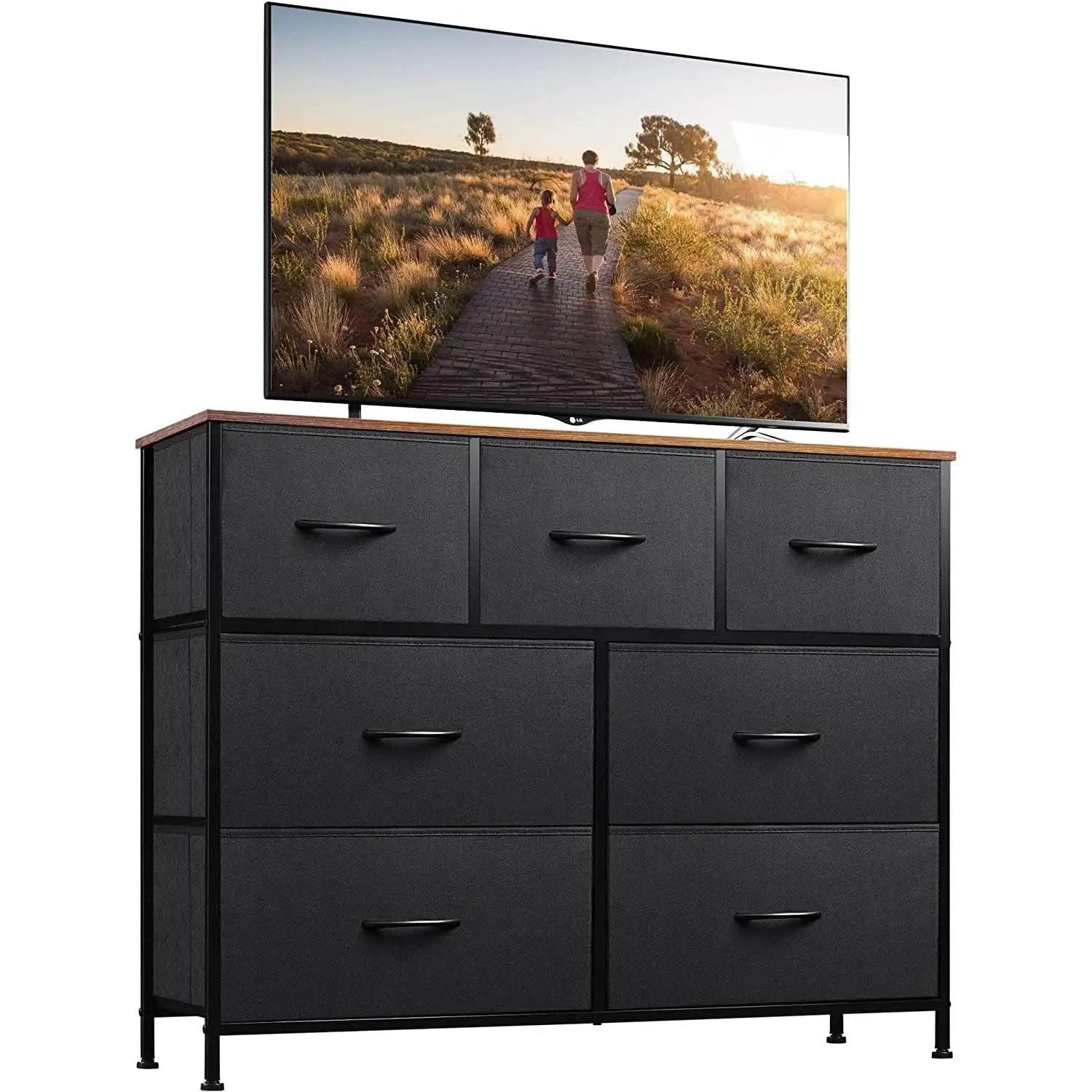 7 Drawer Dresser With Deep Storage And Wood Top Finish from PriceLows™