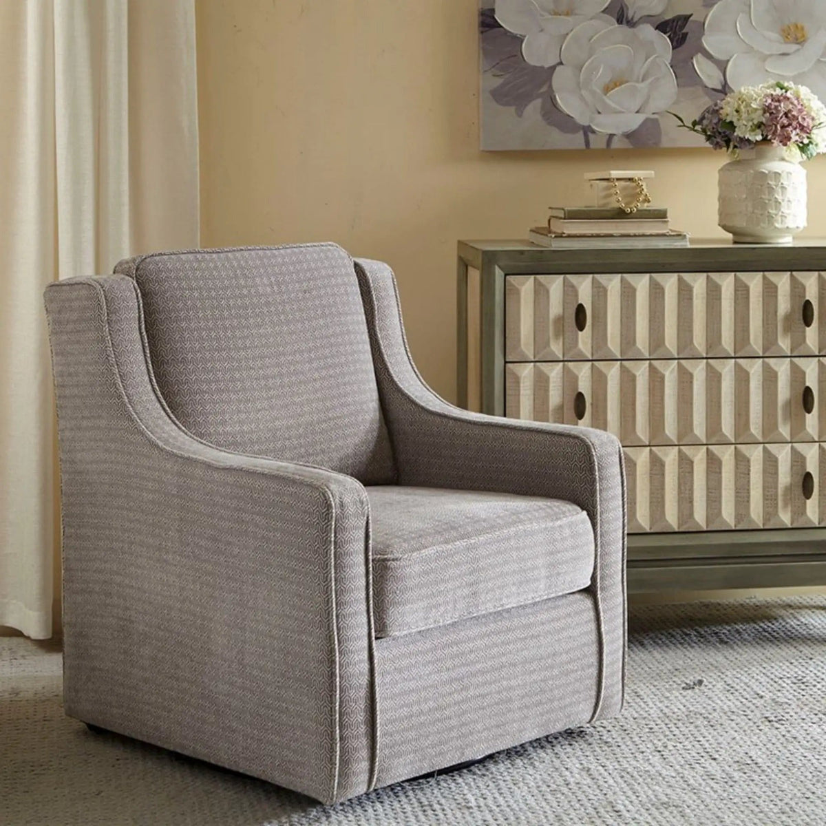 Swivel Chair With 360 Degree Rotation | 2 Pieces | Solid Wood | Home