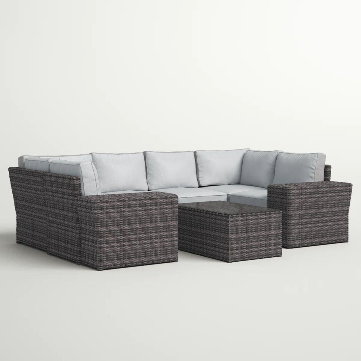 Stylish Wicker Patio Set Table | 2 Piece Outdoor Set | Wicker & Glass | Outdoor Living