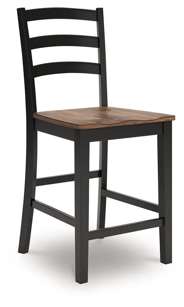 Wildenauer Barstool | Set Of 2 | Brown And Black | 24 Inch Seat Height