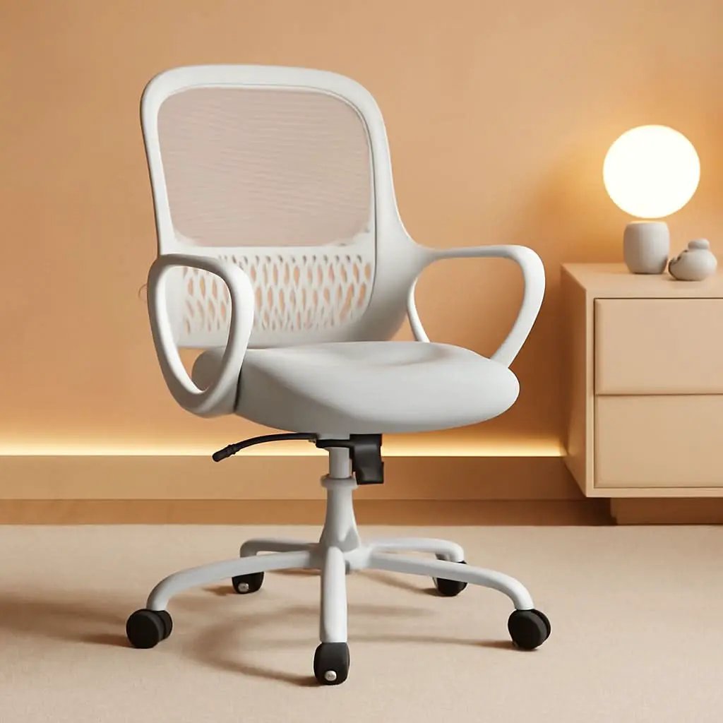 Ergonomic Mesh Office Chair With Lumbar Support And Rolling Wheels Grey from PriceLows™