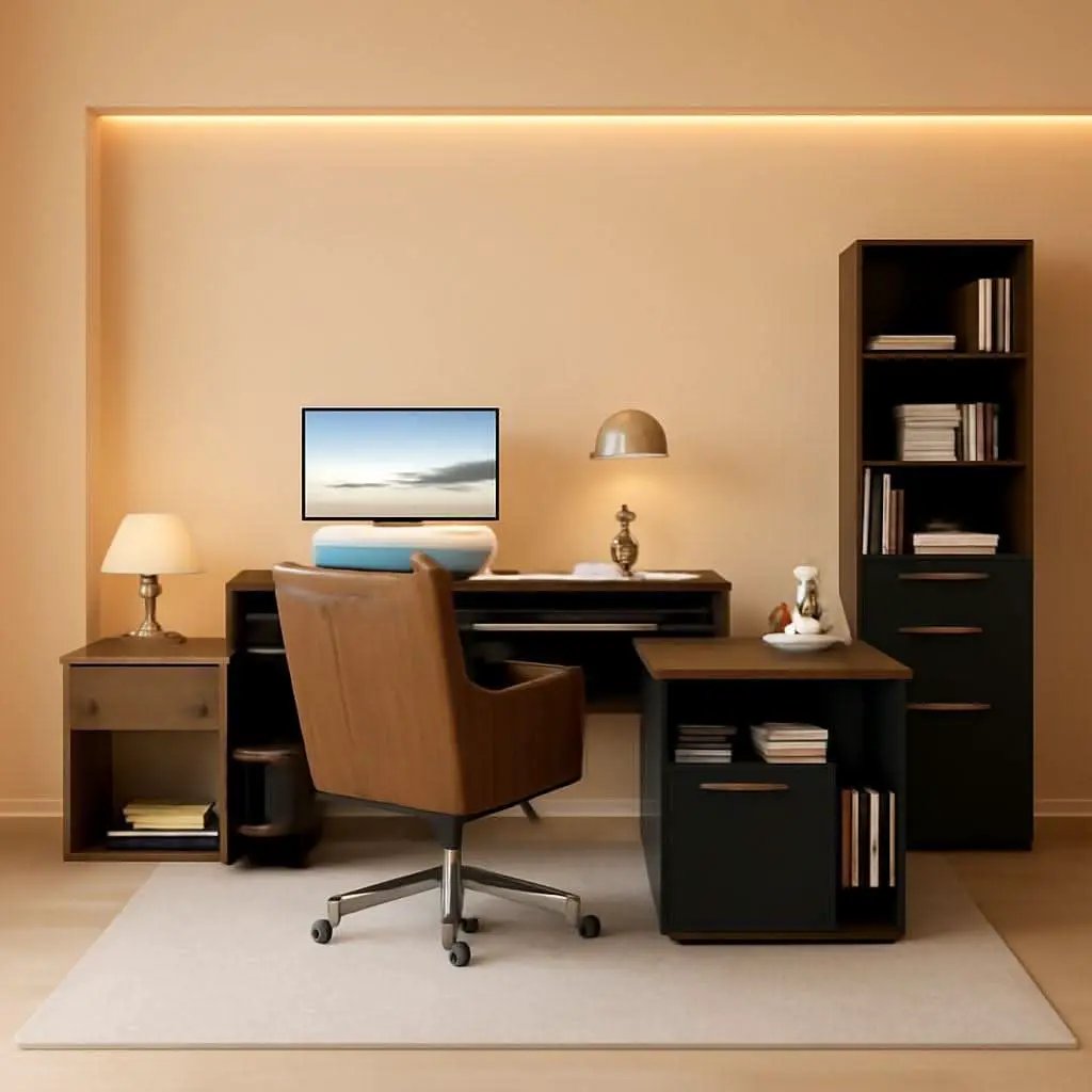Walnut Seventy OneInch Height Adjustable Standing Desk Cabinets from PriceLows™