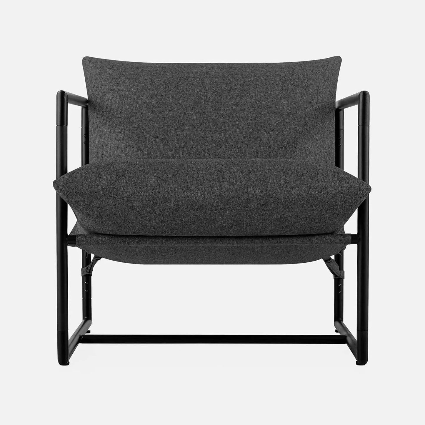 Aidan Sling Chair Dark Grey Metal Frame Shredded Foam from PriceLows™