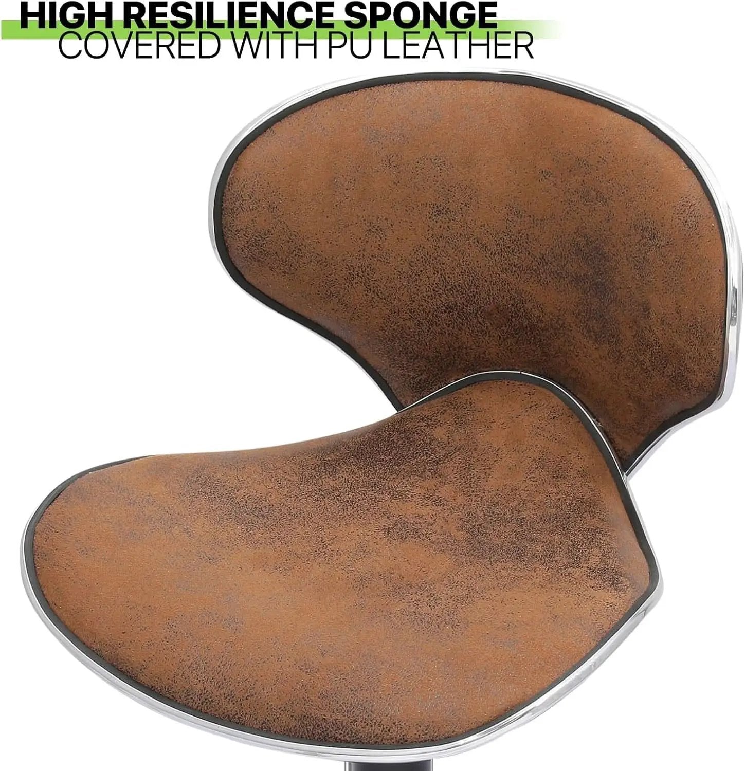 Bar Stools Set Of 2 Adjustable Counter Height PU Leather from PriceLows™