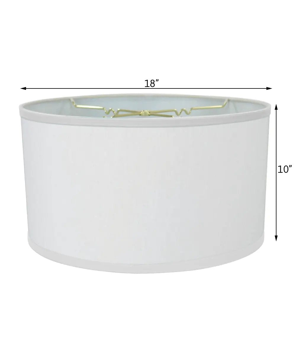 Drum Lampshade | White Linen | Shallow Design | 18 Inch Round