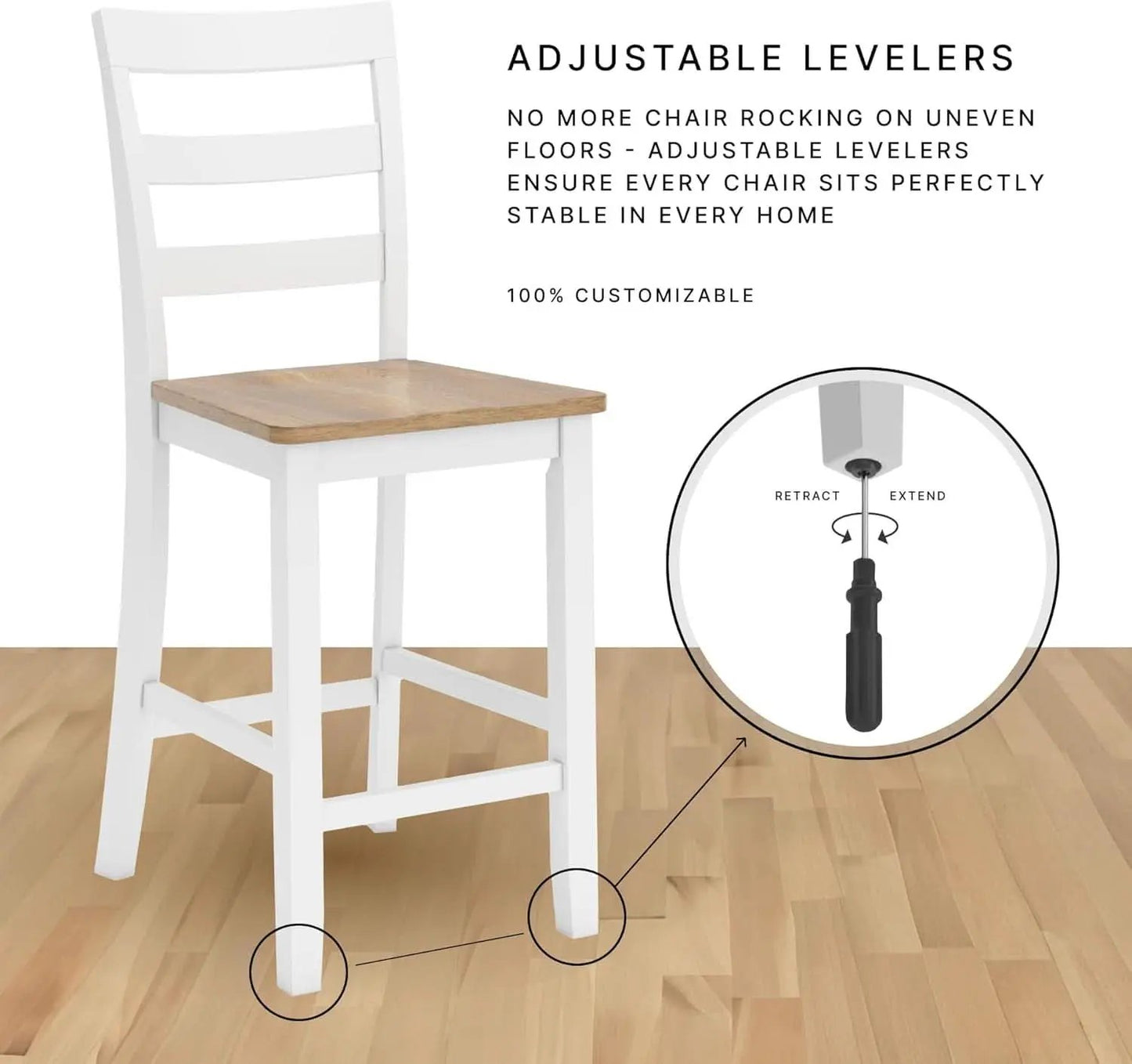 Dining Table Set White Mango Wood Contemporary Style Edition from PriceLows™