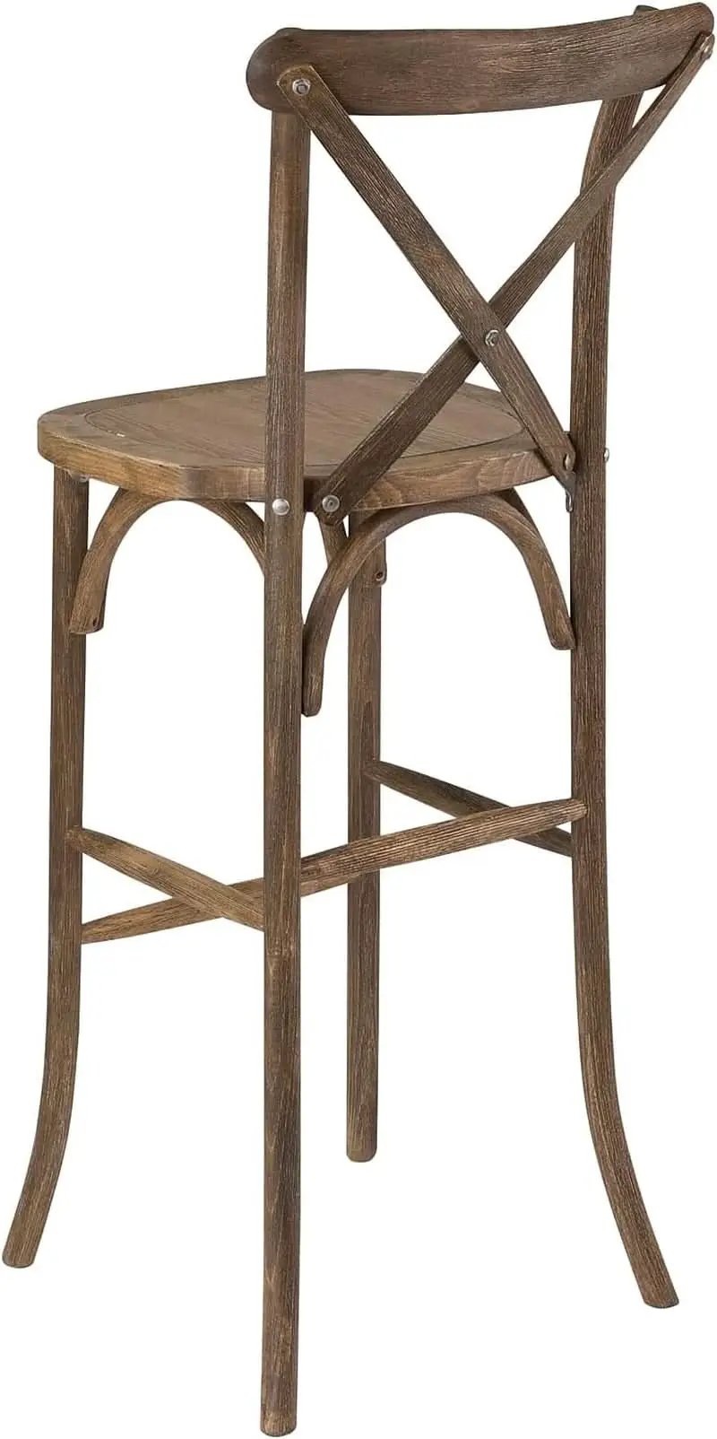 Dark Antique Wood Cross Back Barstools Set of Two from PriceLows™