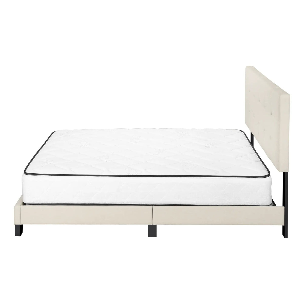 Upholstered Platform Bed Frame | Transitional Style | Frame Only | Thick Foam Padding