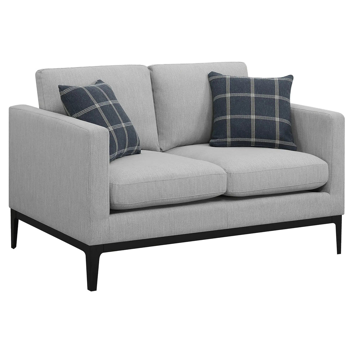 Apperson Upholstered Track Arm Loveseat Light | 56 x 34.25 x 36 in | Living Room Furniture | Grey