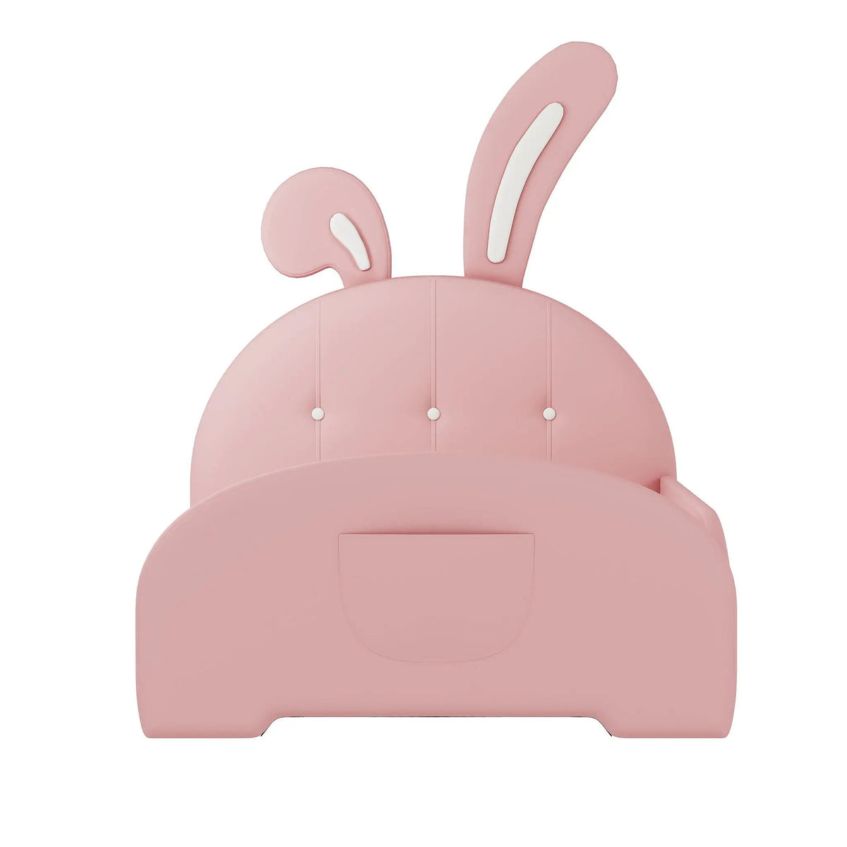 Upholstered Rabbit-Shape Princess Bed | Headboard And Footboard | Humidity Resistant Frame | 51.2 Inch Height