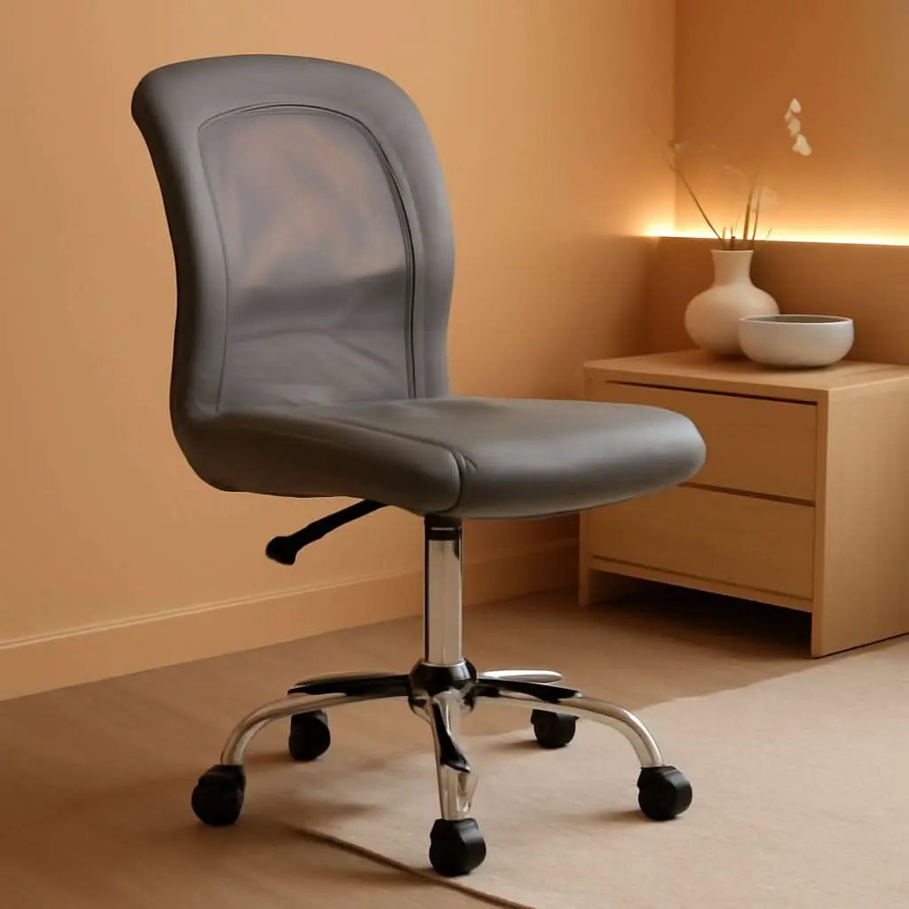 Gray Armless Desk Chair With Wheels And Breathable Mesh from PriceLows™
