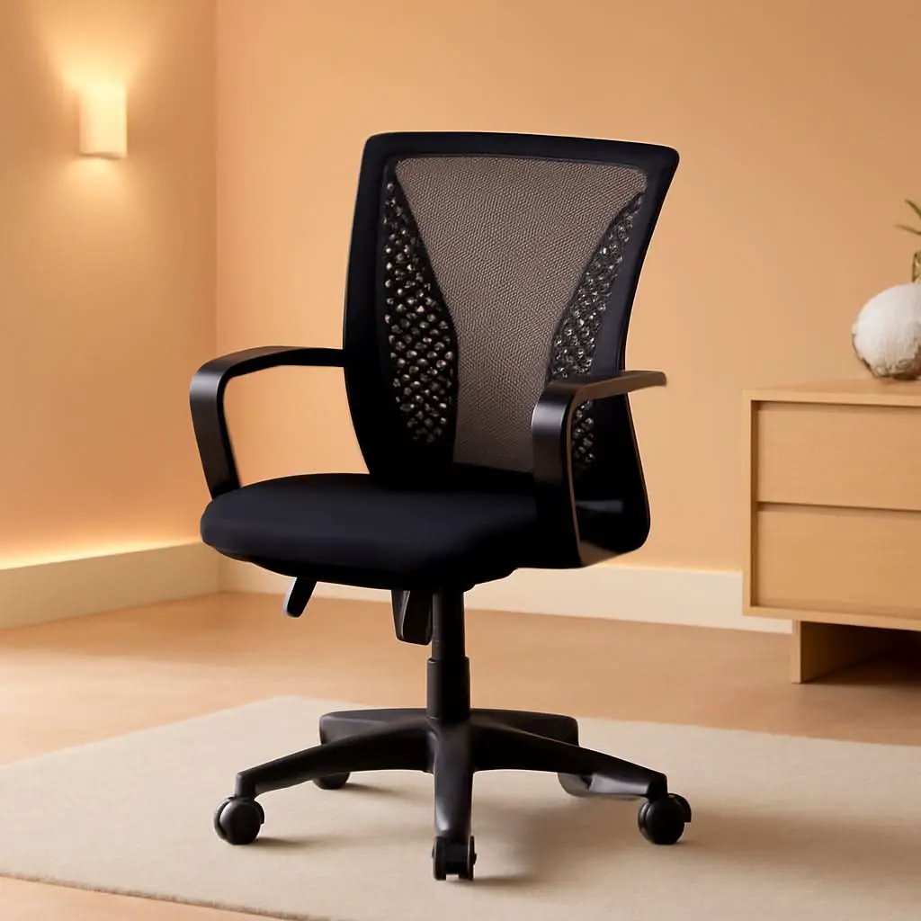 Ergonomic Mesh Office Chair With Adjustable Lumbar Black from PriceLows™