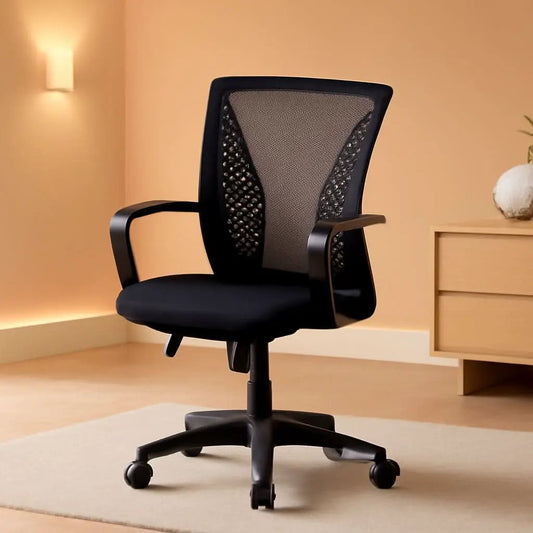 Ergonomic Mesh Office Chair With Adjustable Lumbar Black from PriceLows™