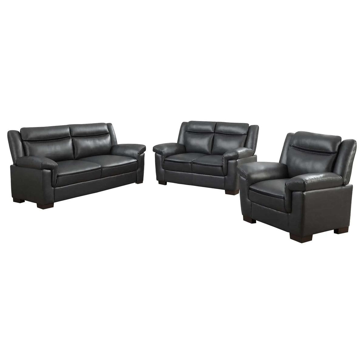 Arabella 3-piece Upholstered Padded Arm Sofa Set | 3-Piece Set | Living Room Furniture | Grey