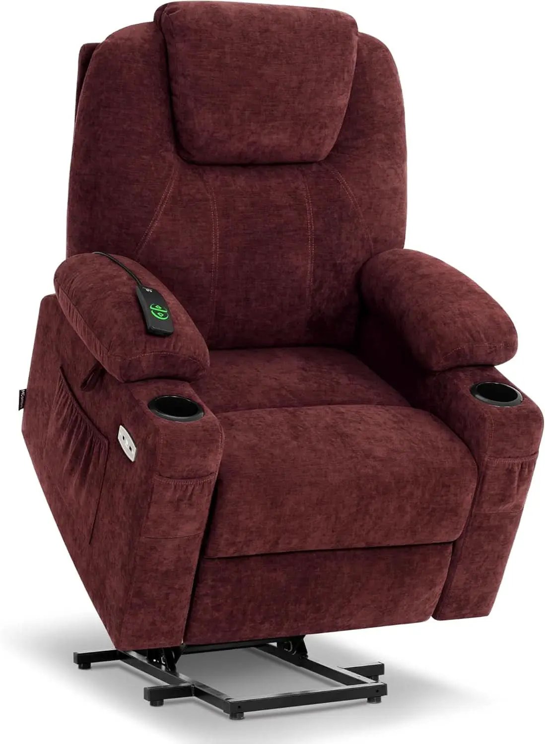 Large Power Lift Recliner With Massage And USB Sangria from PriceLows™