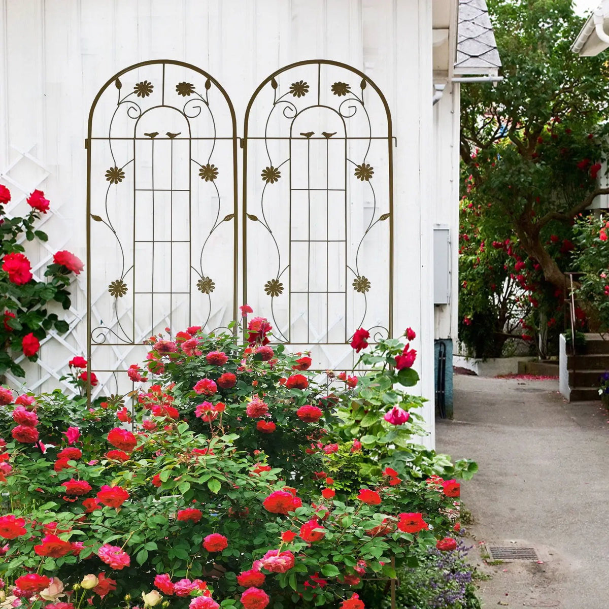 Metal Garden Trellis | Galvanized Steel | Powder Coated | 4 Piece Set