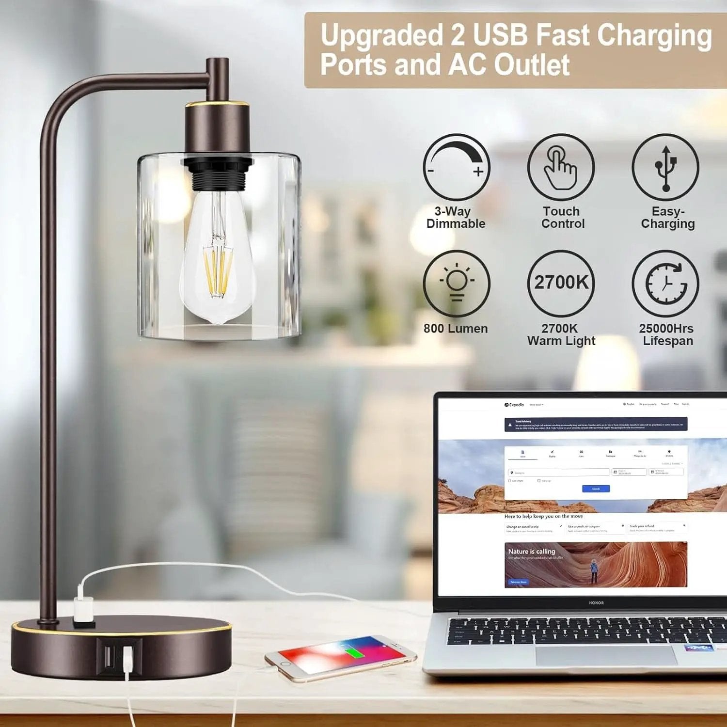 Industrial Touch Table Lamps Set Of 2 Oil Rubbed Bronze from PriceLows™