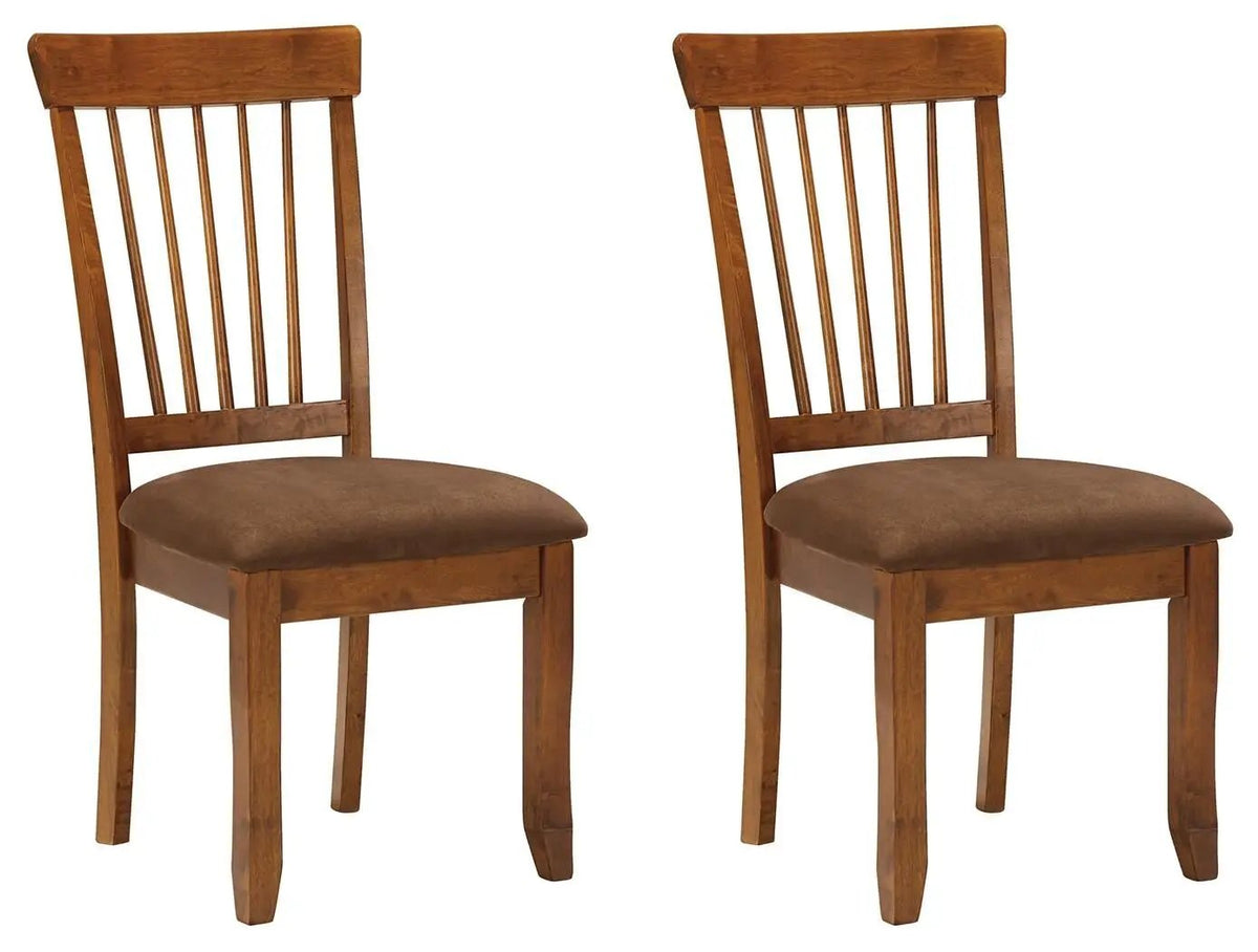 Berringer Dining Side Chairs | Set Of 2 | Rustic Brown | Upholstered Seats