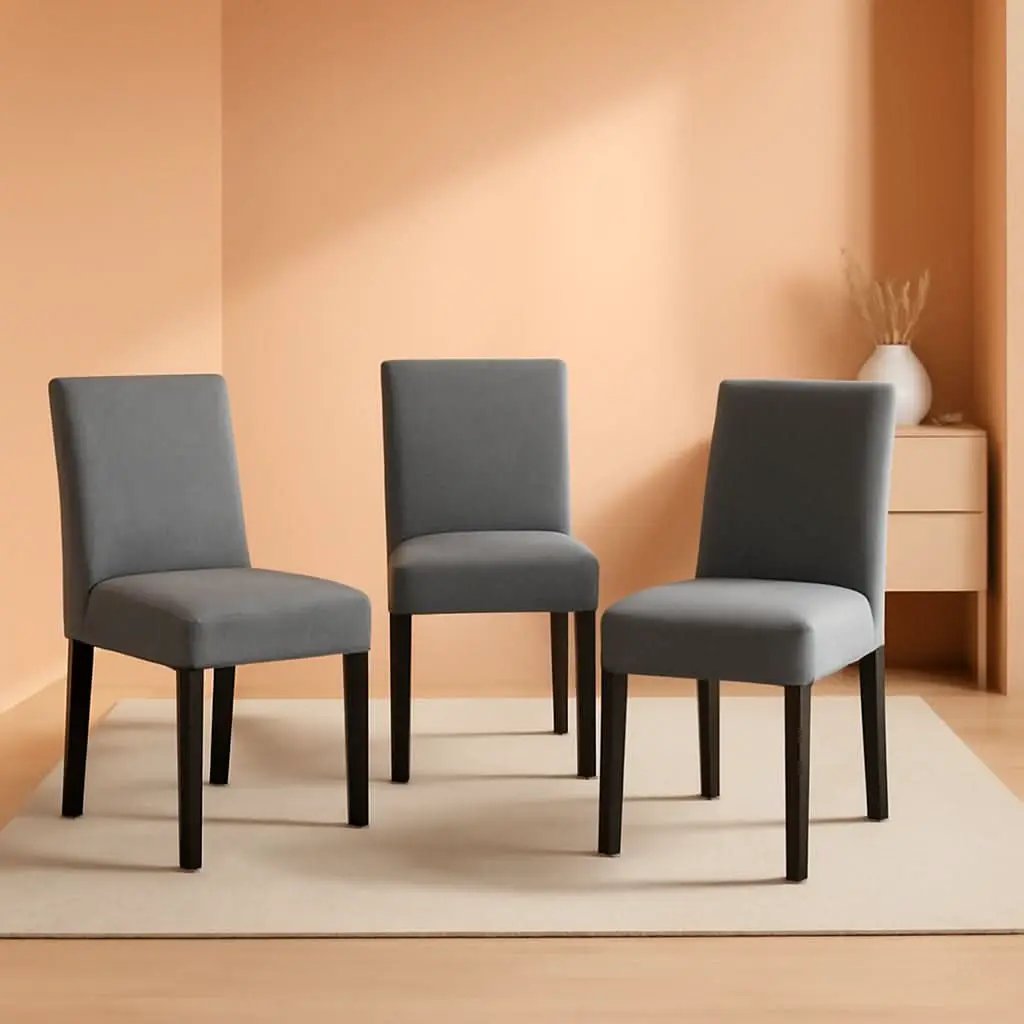 Gray Modern Fabric Upholstered Dining Chairs Set Of 4 from PriceLows™