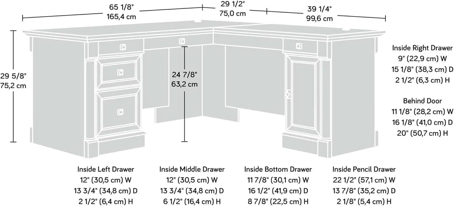 Palladia Executive Desk 65 Inch Vintage Oak Surface from PriceLows™
