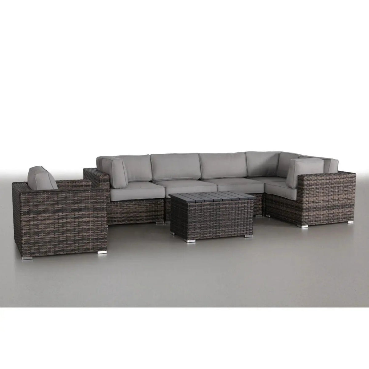 Outdoor Sectional Set | Handcrafted Wicker | Ultra-Soft Cushions | Entertainment Seating