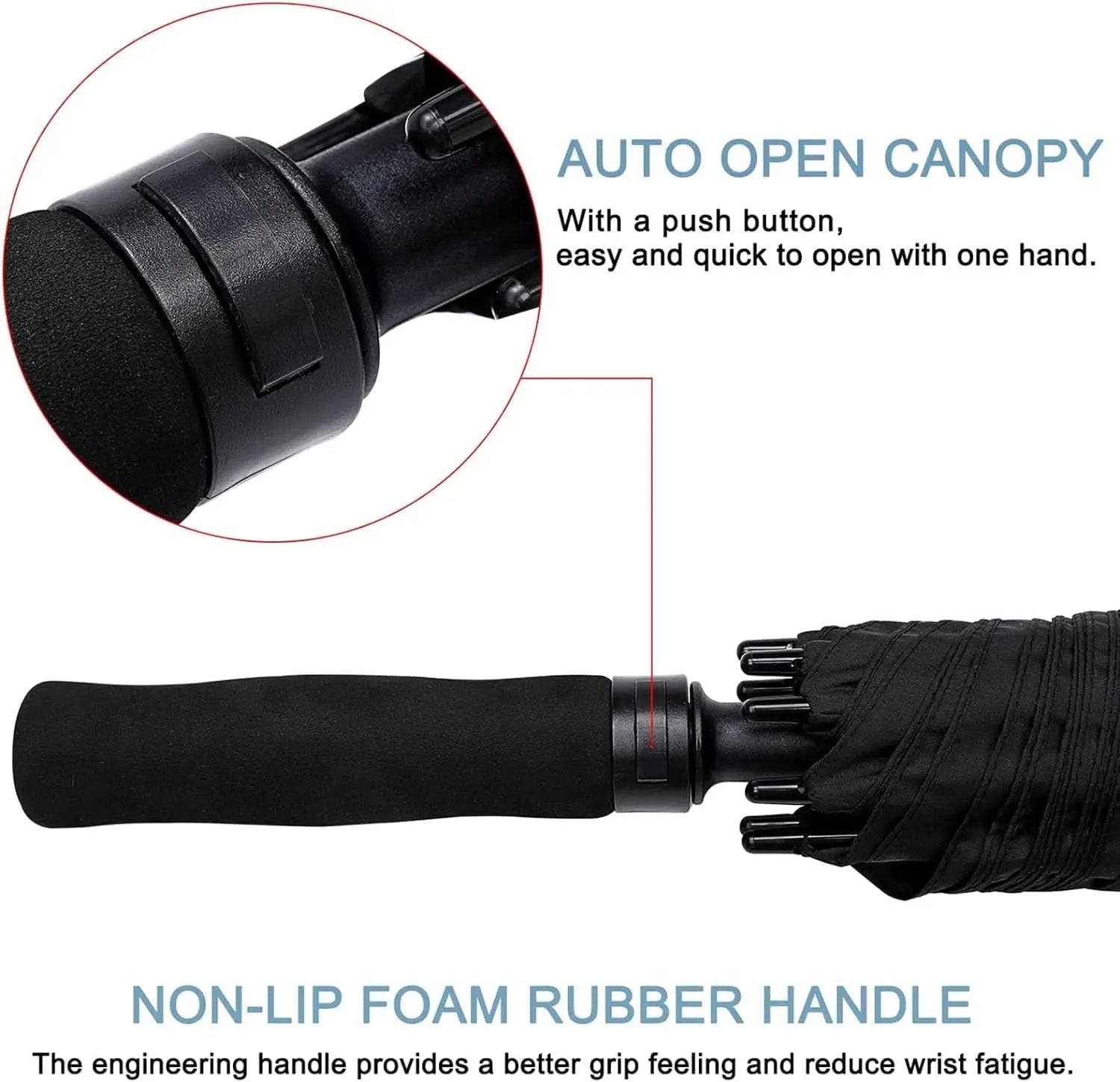 72 Inch Windproof Golf Umbrella Auto Open Double Canopy from PriceLows™