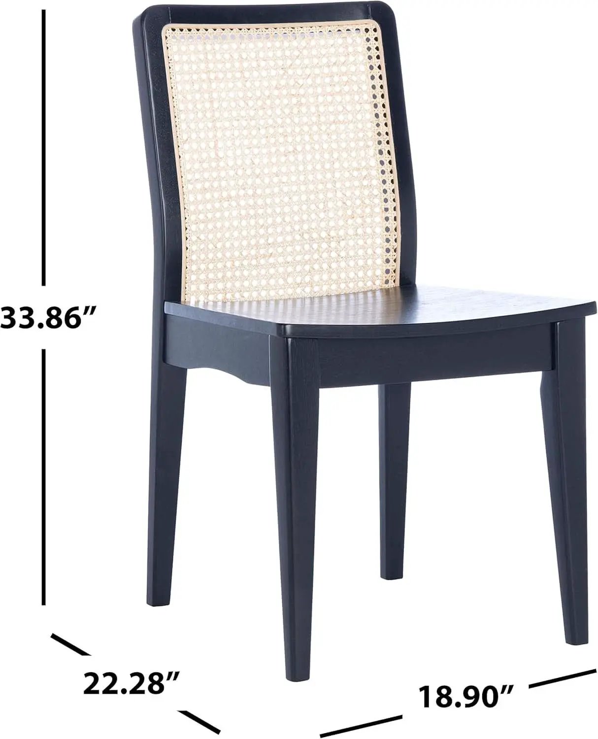 Dining Chairs Set Of 2 Black Natural Rattan Back For Dining Room from PriceLows™