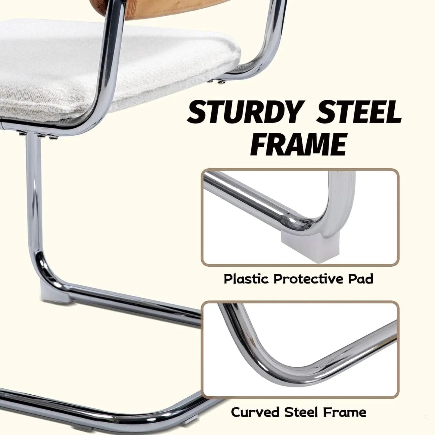 Modern Cesca Cane Dining Chairs With White Boucle Seat from PriceLows™