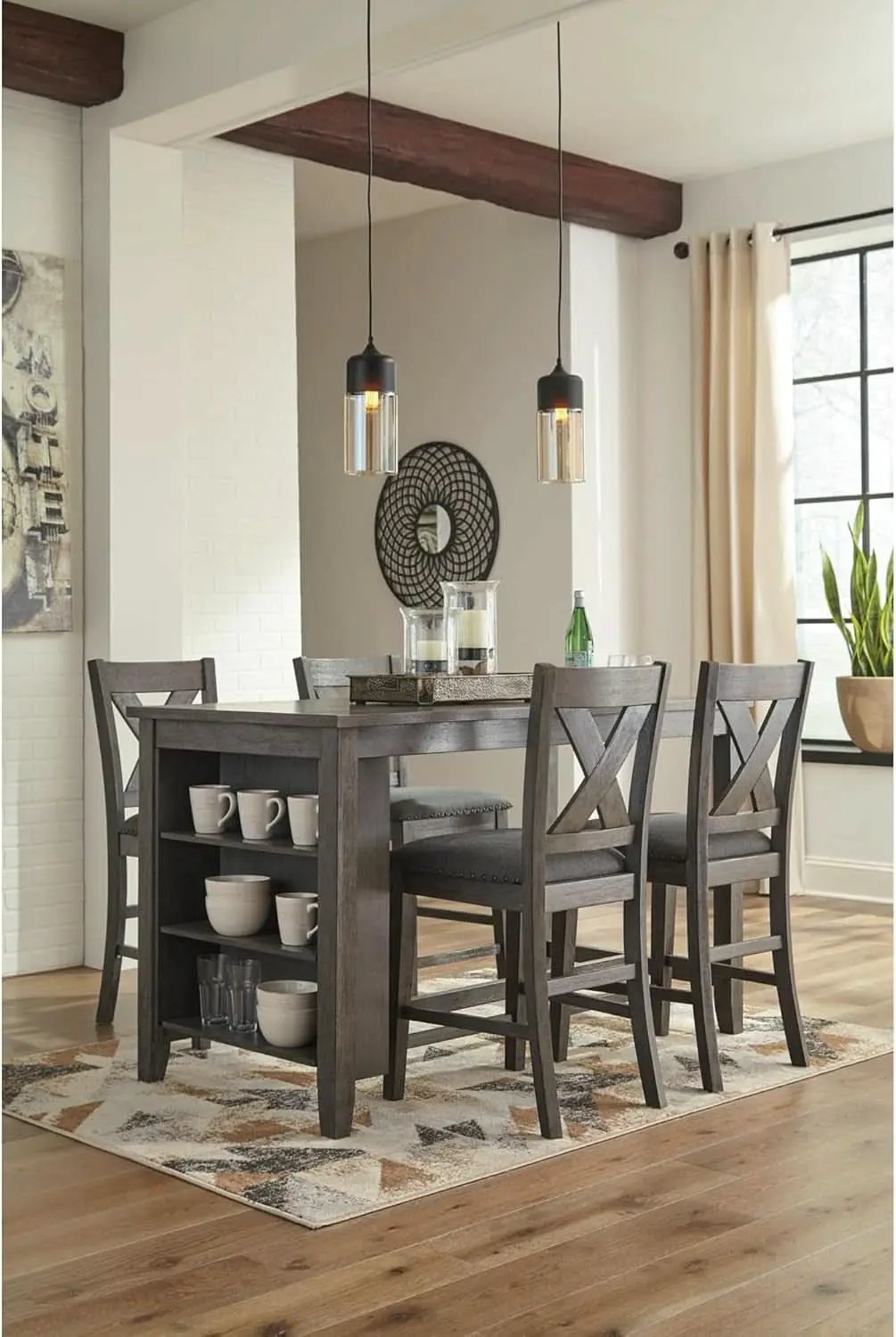 Caitbrook Gray Upholstered Counter Height Barstool Set Of 2 from PriceLows™