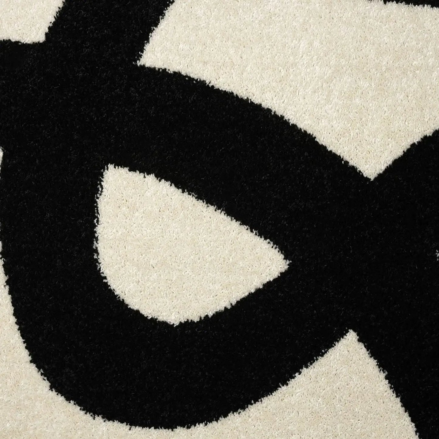 Beige Black Abstract Area Rug 8 By 10 Modern Curved Line from PriceLows™