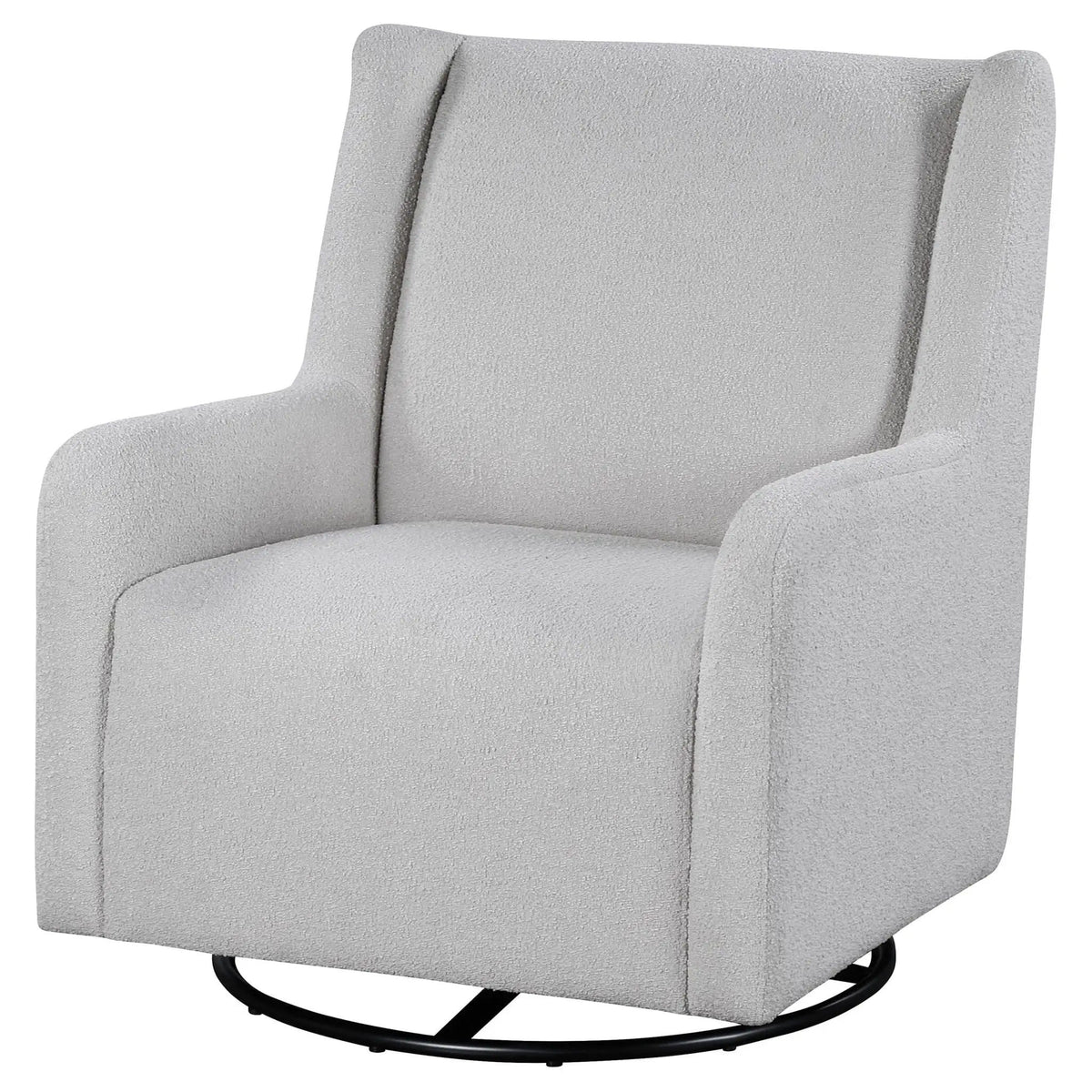 Serra Boucle Upholstered Swivel Glider Dove Glider Chair | 30.25 x 35.5 x 35.75 in | Boucle & Fabric | Grey