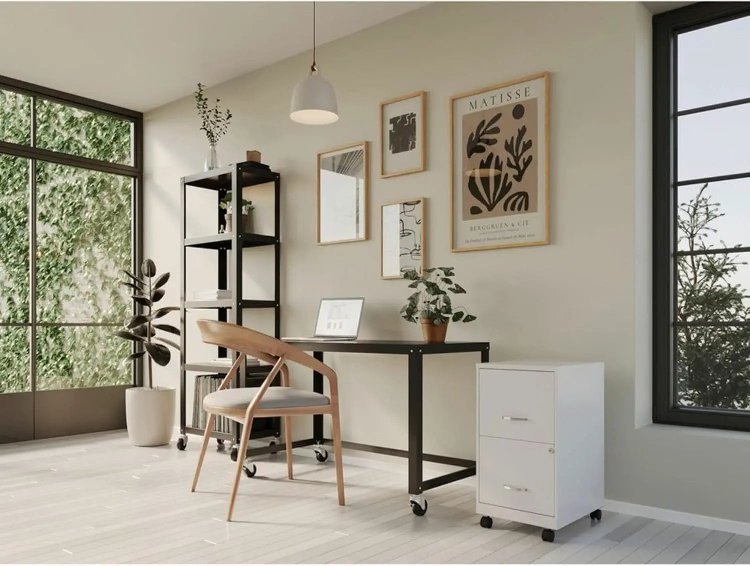 LYS SOHO White Mobile File Cabinet With Locking Two Drawers from PriceLows™