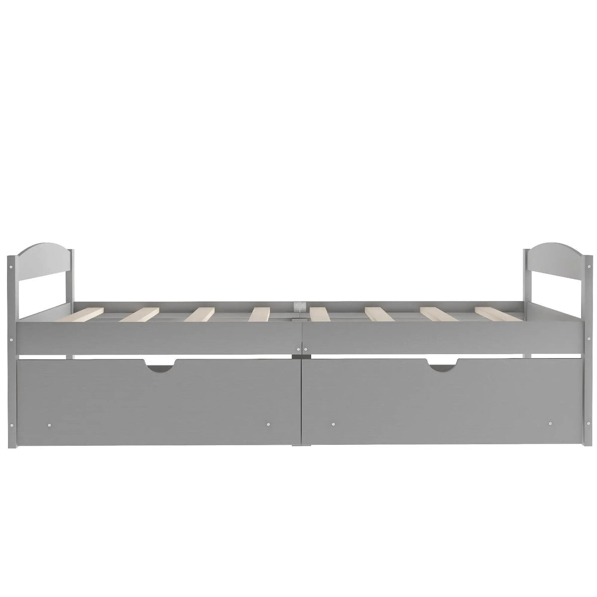 Platform Bed | Pine Wood Frame | Dual Rolling Drawers